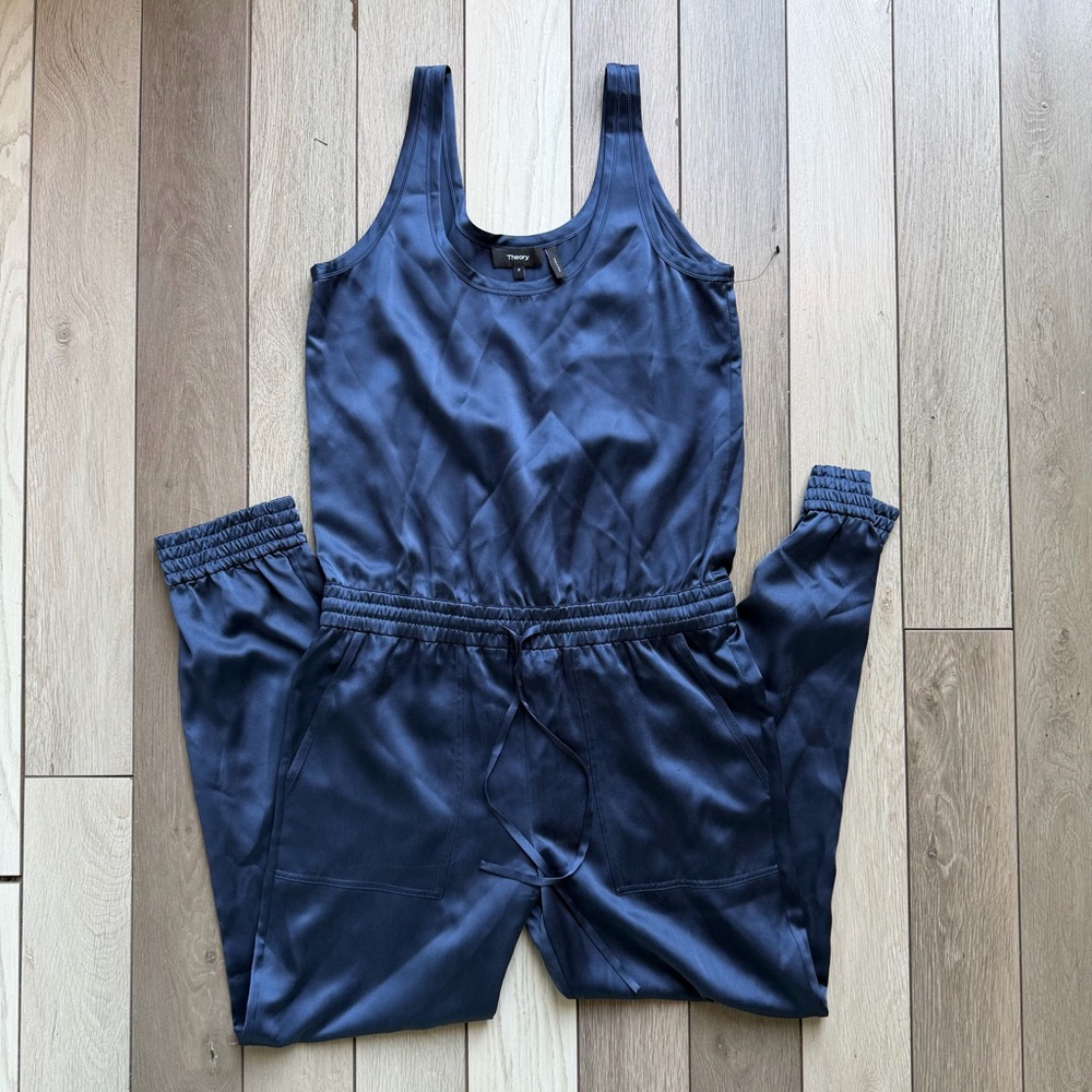 Theory Navy Sleeveless Jumpsuit